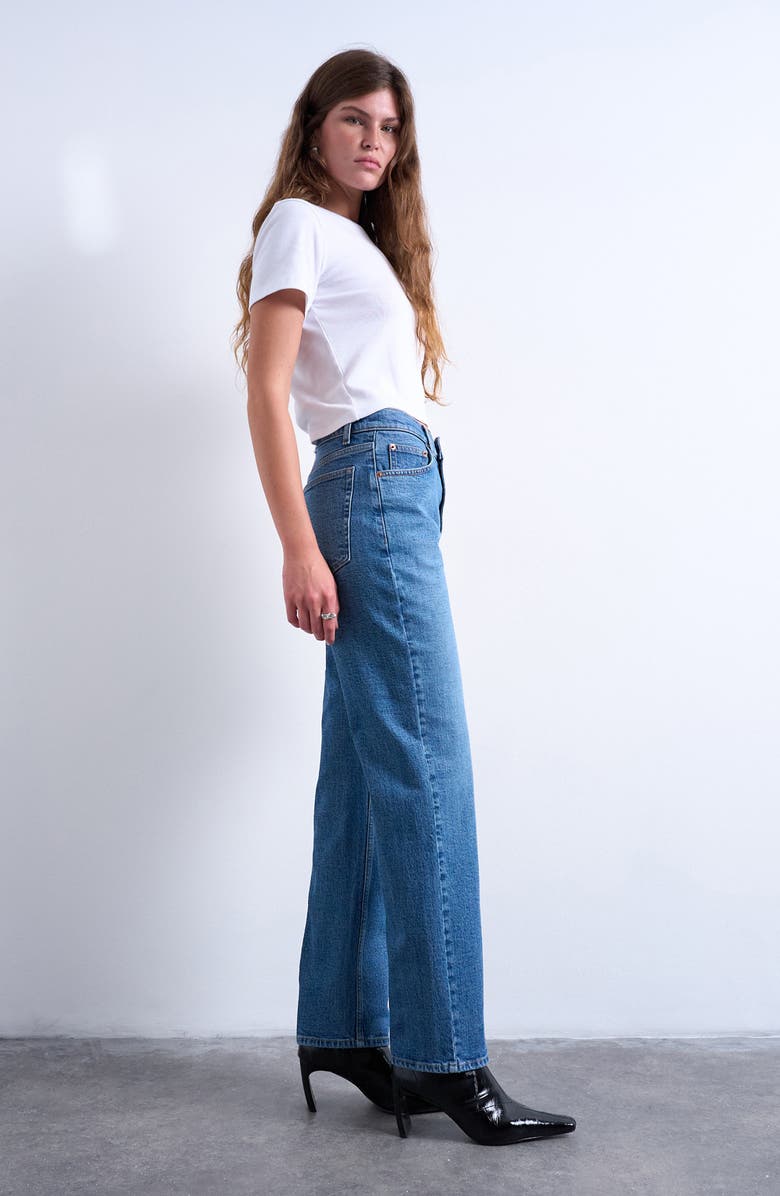 Topshop Orson Mid Rise Straight Leg Jeans, Alternate, color, Vintage Blue