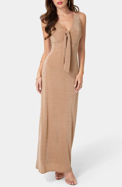 Tie Cutout Sleeveless Maxi Dress