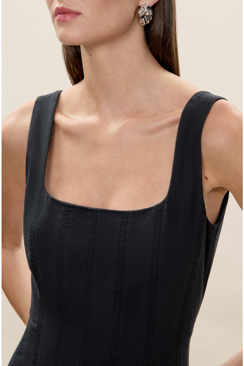 Edith Garment Dyed Dress, Alternate, color, Black