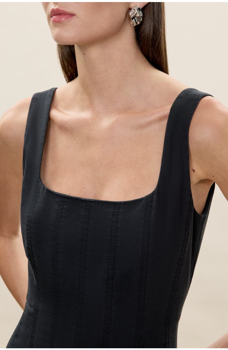 Rebecca Taylor Edith Garment Dyed Dress, Alternate, color, Black