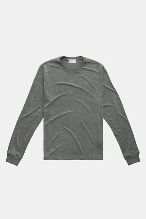 Heavyweight Long Sleeve Viscose Jersey Crewneck