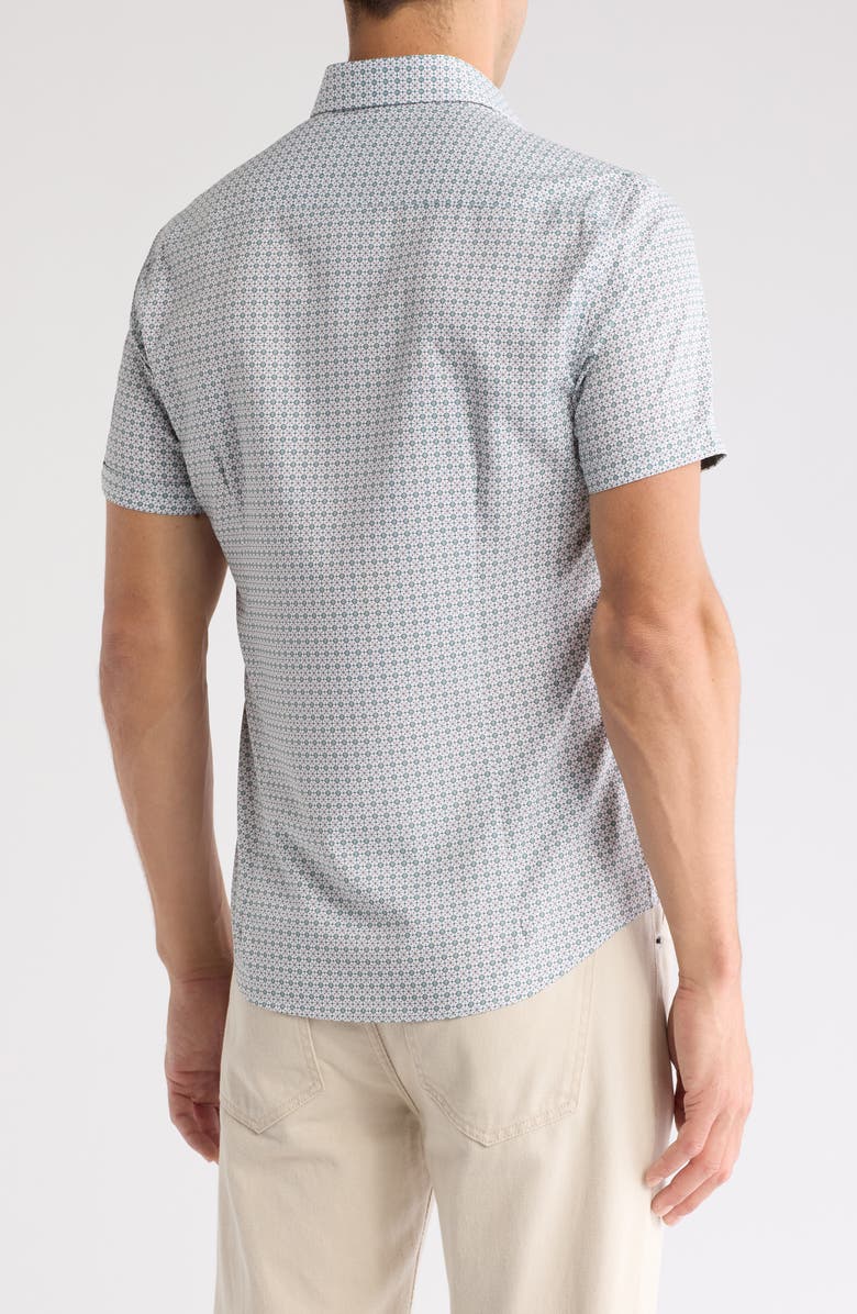 SOUL OF LONDON Microfiber Short Sleeve Button-Up Shirt, Alternate, color, 