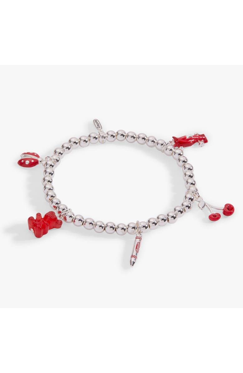 Alex and Ani Crayola x Alex and Ani Fan Favorites Scarlet Stretch Bracelet, Alternate, color, Silver