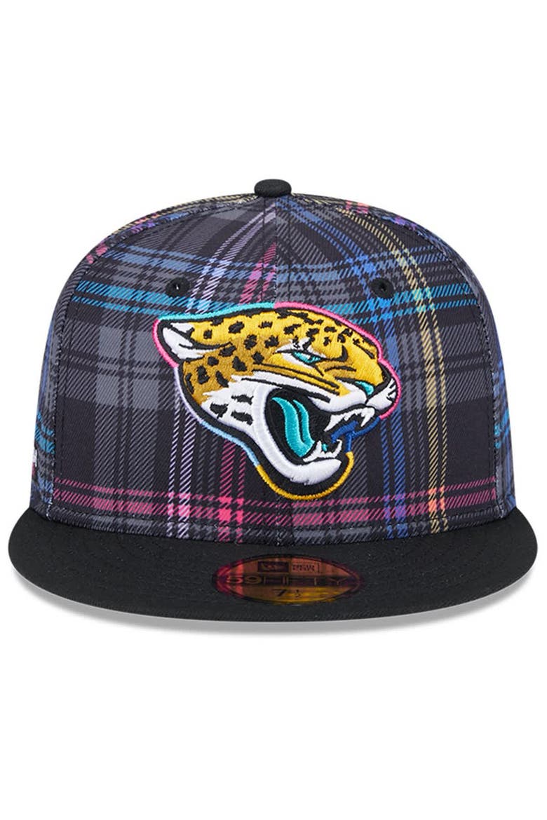 Men's New Era Black Jacksonville Jaguars 2024 NFL Crucial Catch Plaid 59FIFTY Fitted Hat, Alternate, color, Black