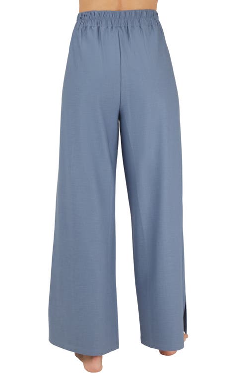 90 Degree By Reflex Fifth Ave Wide Leg Stretch Denim Pants In Flint Stone