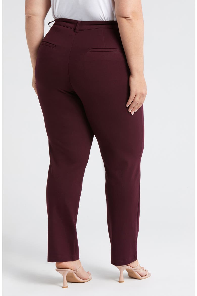Ponte Cigarette Pants, Alternate, color, BLACK CHERRY