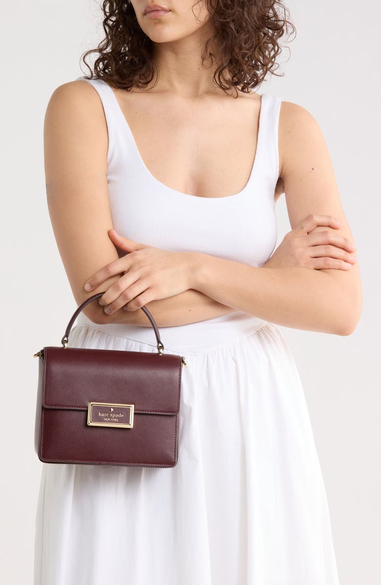 Kate Spade New York reegan saffiano leather crossbody bag, Alternate, color, Dark Merlot