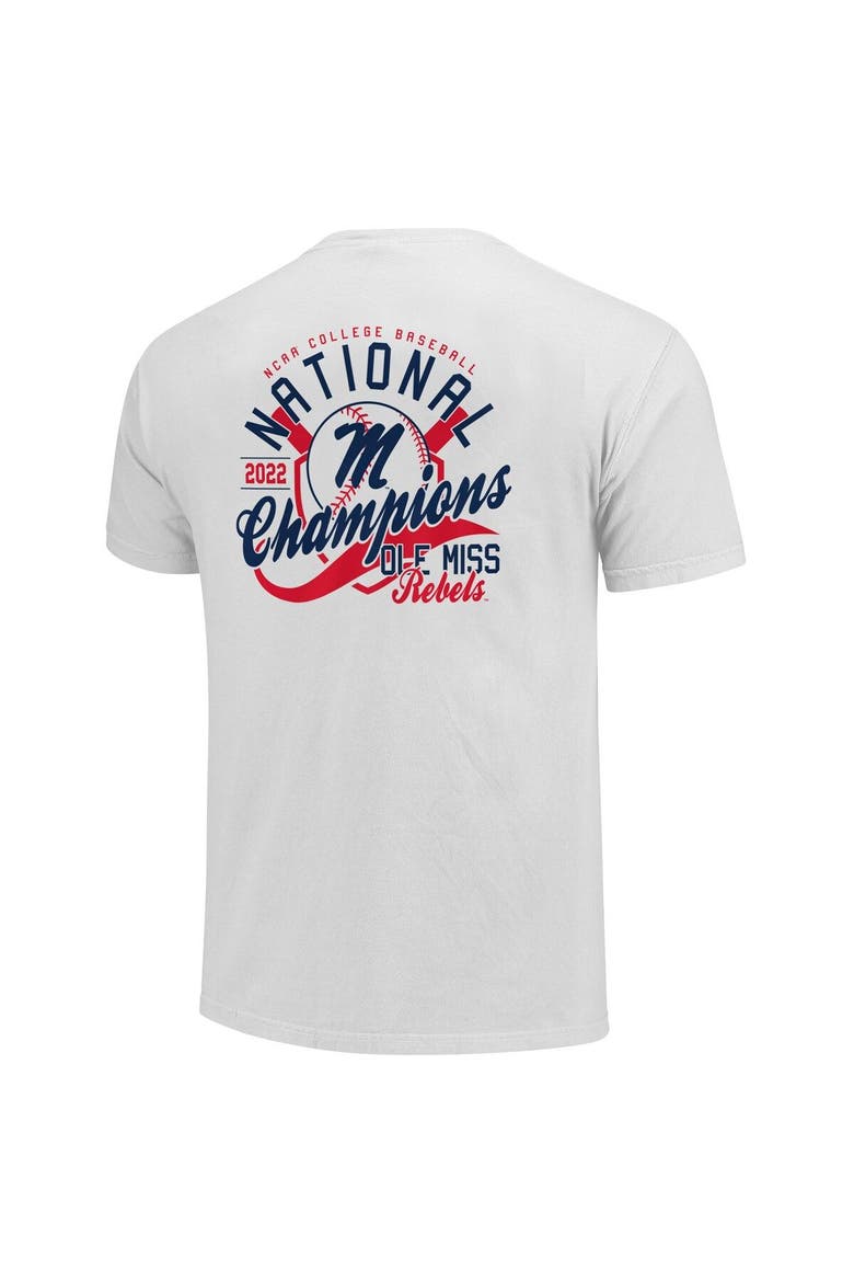 Men's White Ole Miss Rebels 2022 NCAA Men's Baseball College World Series Champions Script T-Shirt, Alternate, color, White