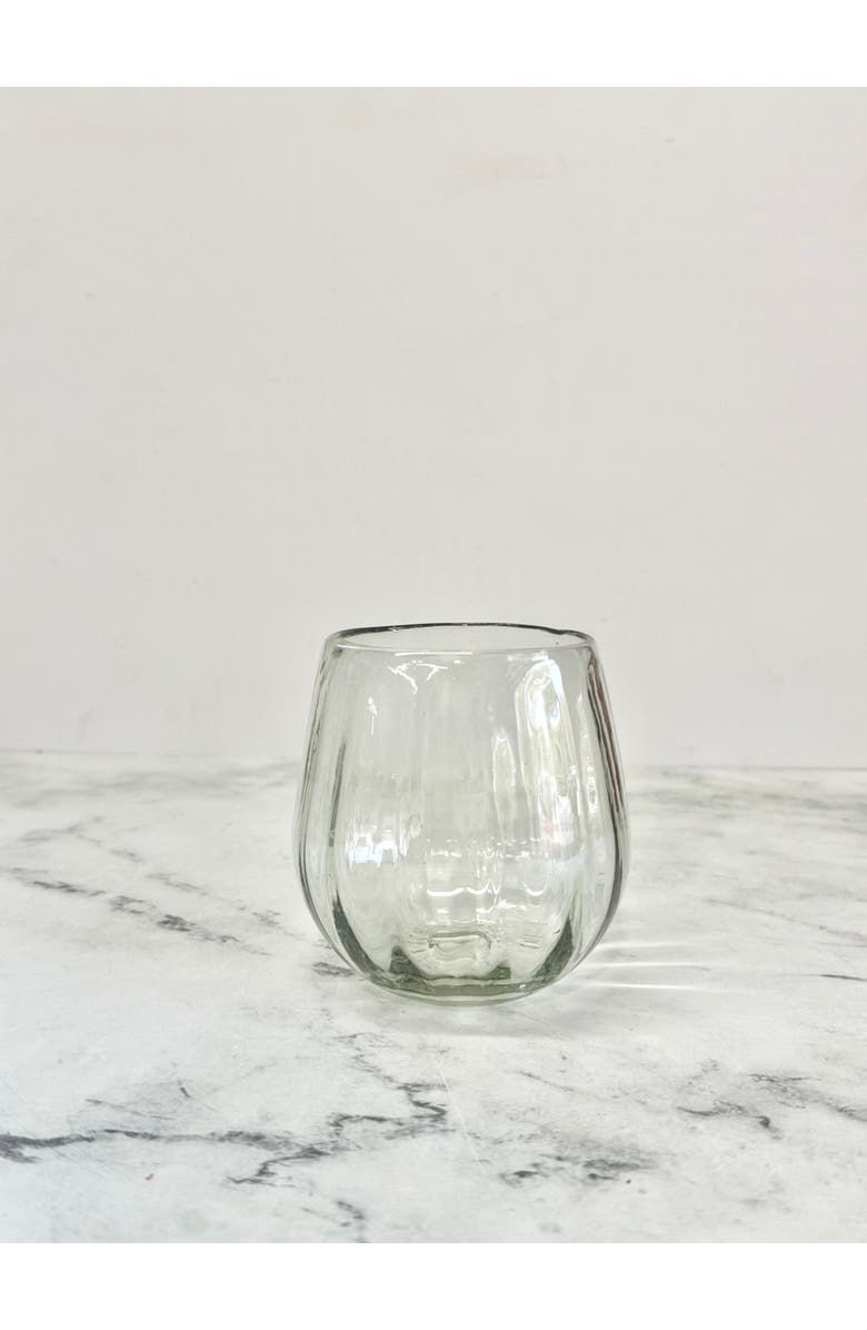 Villa Lua Home Handblown Oval Fluted Glass - Set of 2, Alternate, color, Clear