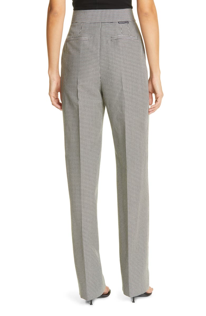 Alexander Wang Houndstooth Pleated High Waist Wool Blend Pants, Alternate, color, 