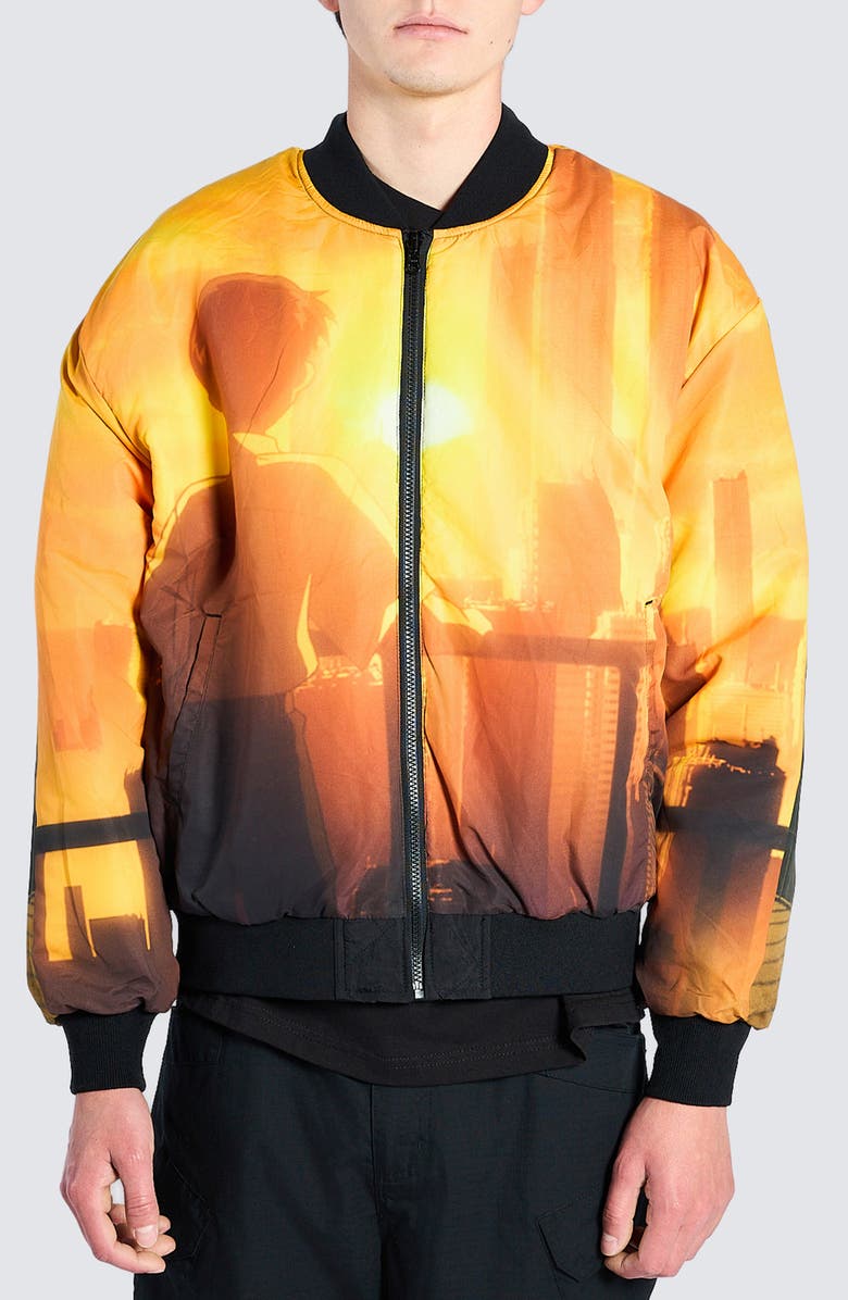 PLEASURES x Neon Genesis Evangelion Humanoid Reversible Bomber Jacket, Alternate, color, 