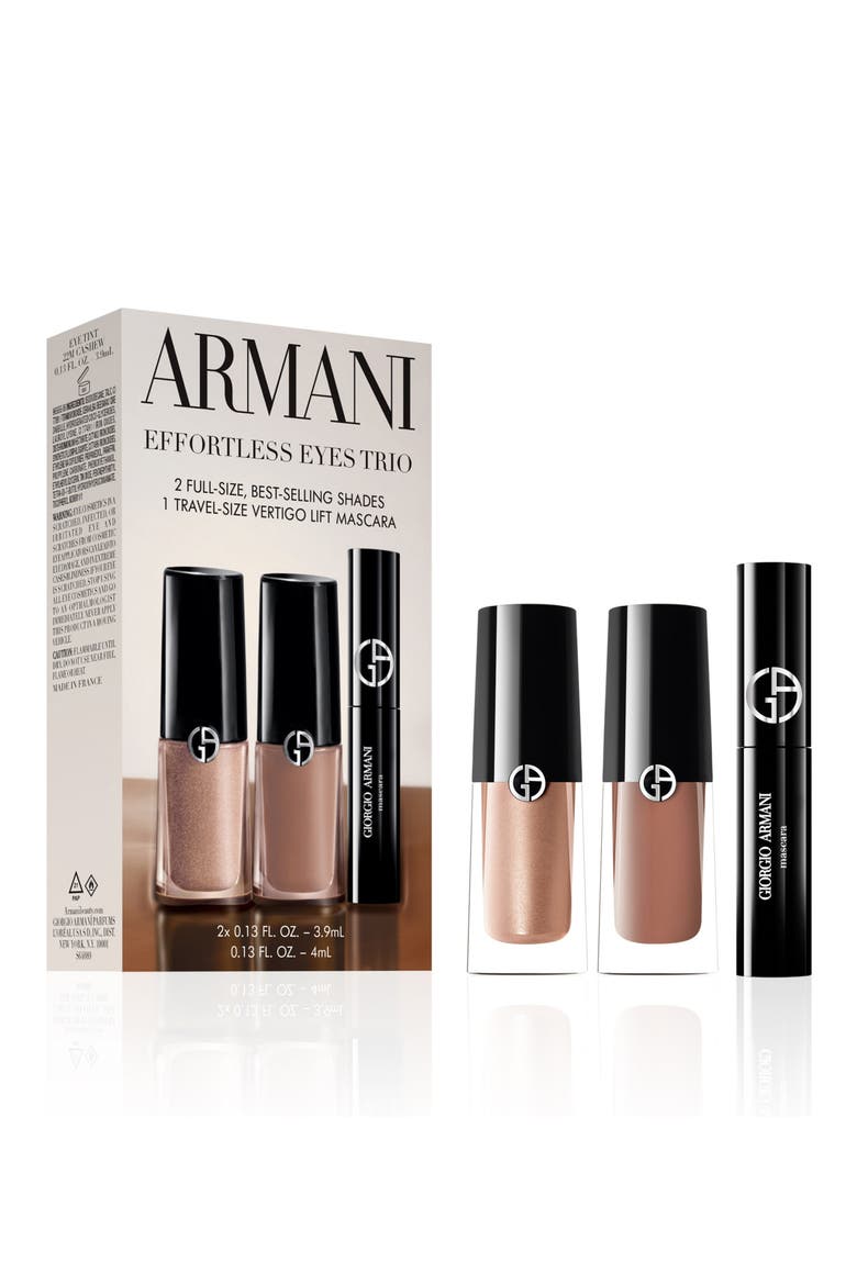 Effortless Eyes Eyeshadow & Mascara Trio Gift Set $94 Value, Main, color, CASHEW/ SPARKLE/ BLACK