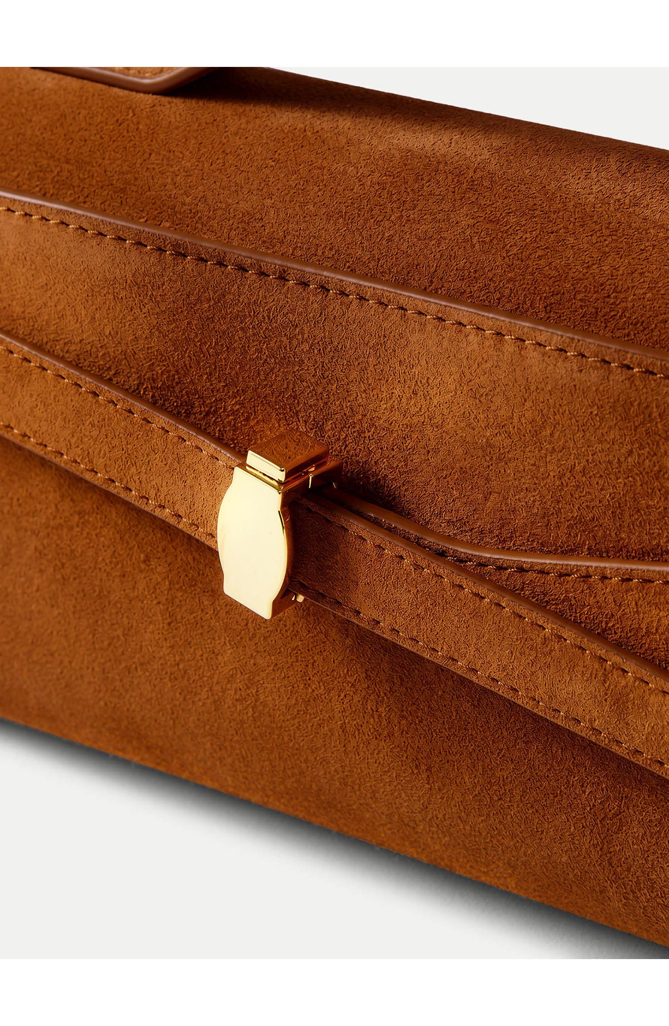 Dash Suede Clutch, Alternate, color, TOBACCO