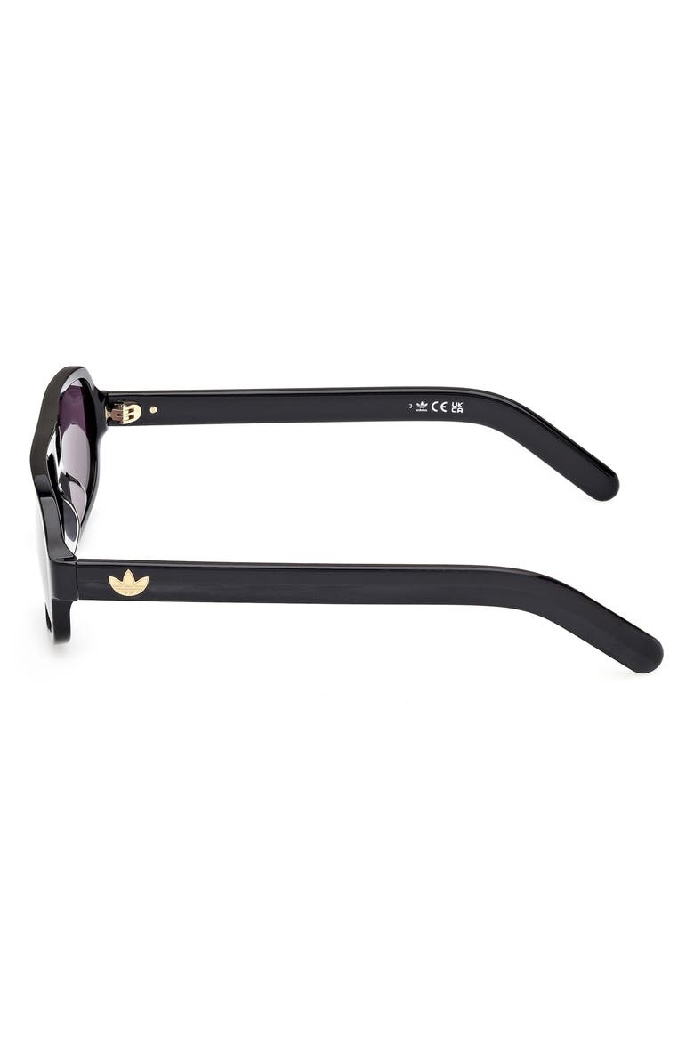 adidas 55MM Navigator Sunglasses, Alternate, color, Shiny Black / Smoke