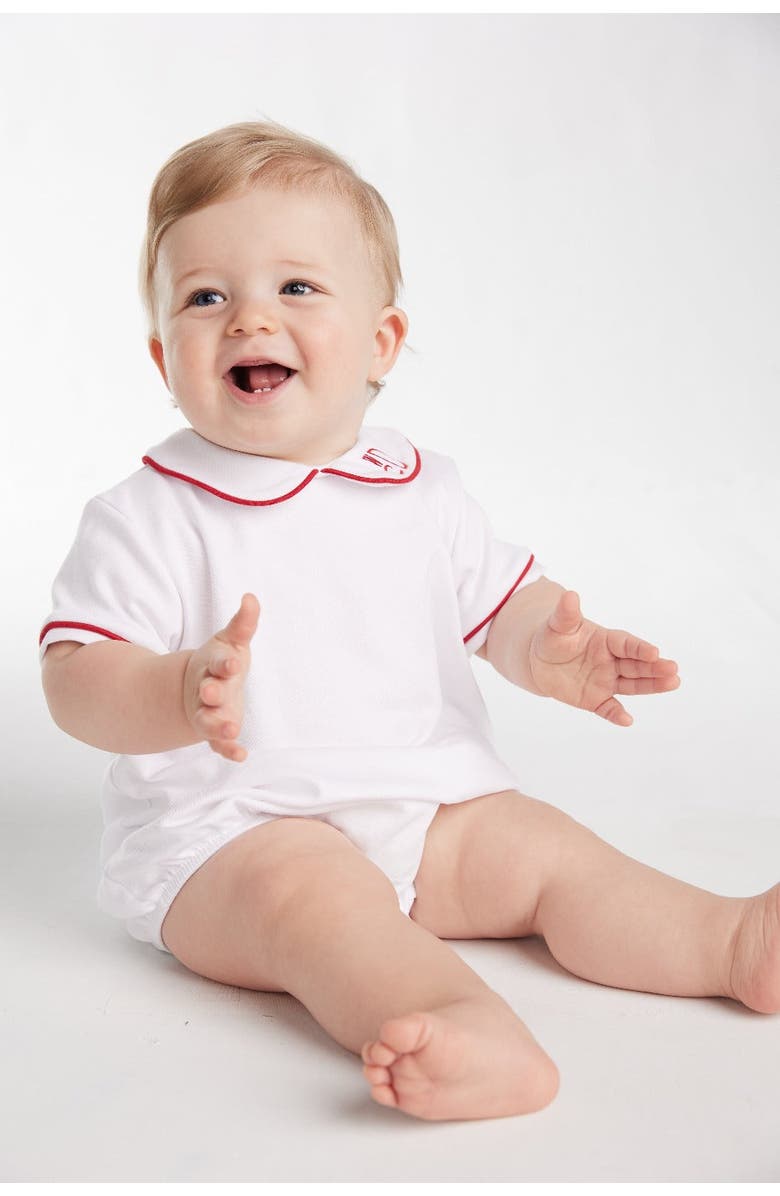 Little English Kids' Piped Peter Pan Bubble, Alternate, color, Red