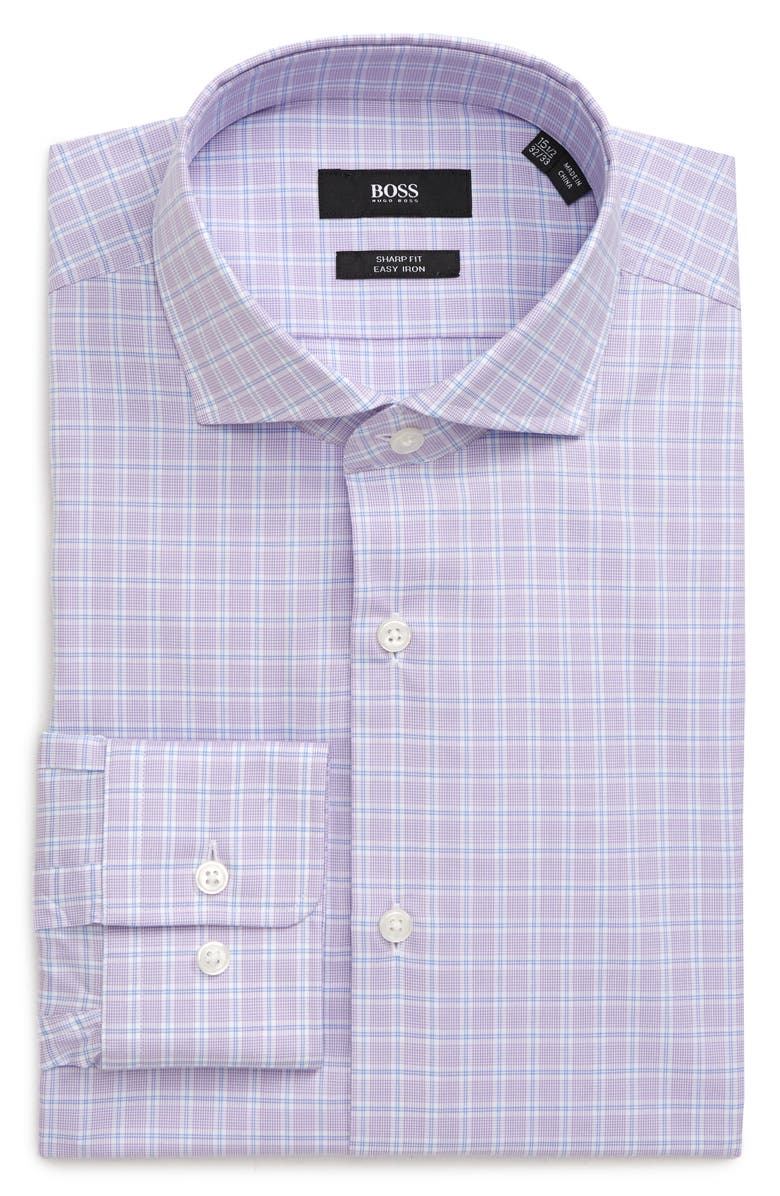 BOSS Mark Sharp Fit Plaid Dress Shirt, Main, color, 