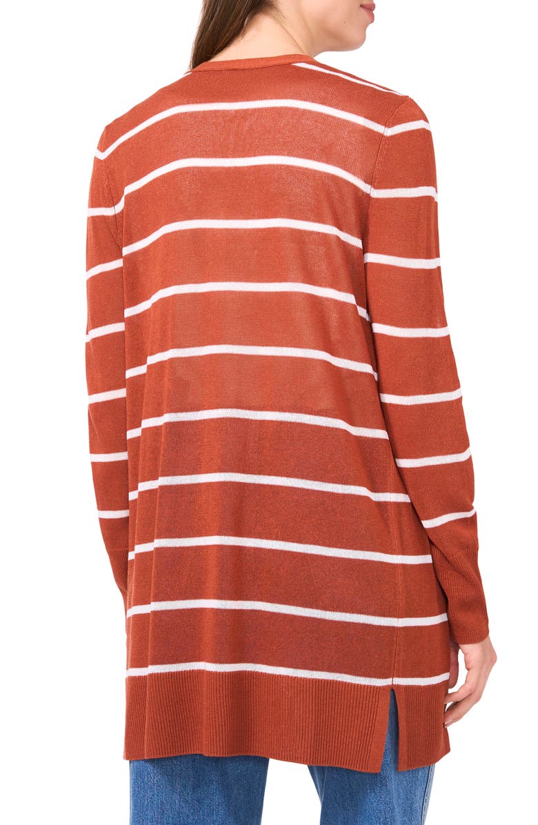 Halogen<sup>®</sup> Stripe Longline Cardigan, Alternate, color, Baked Clay