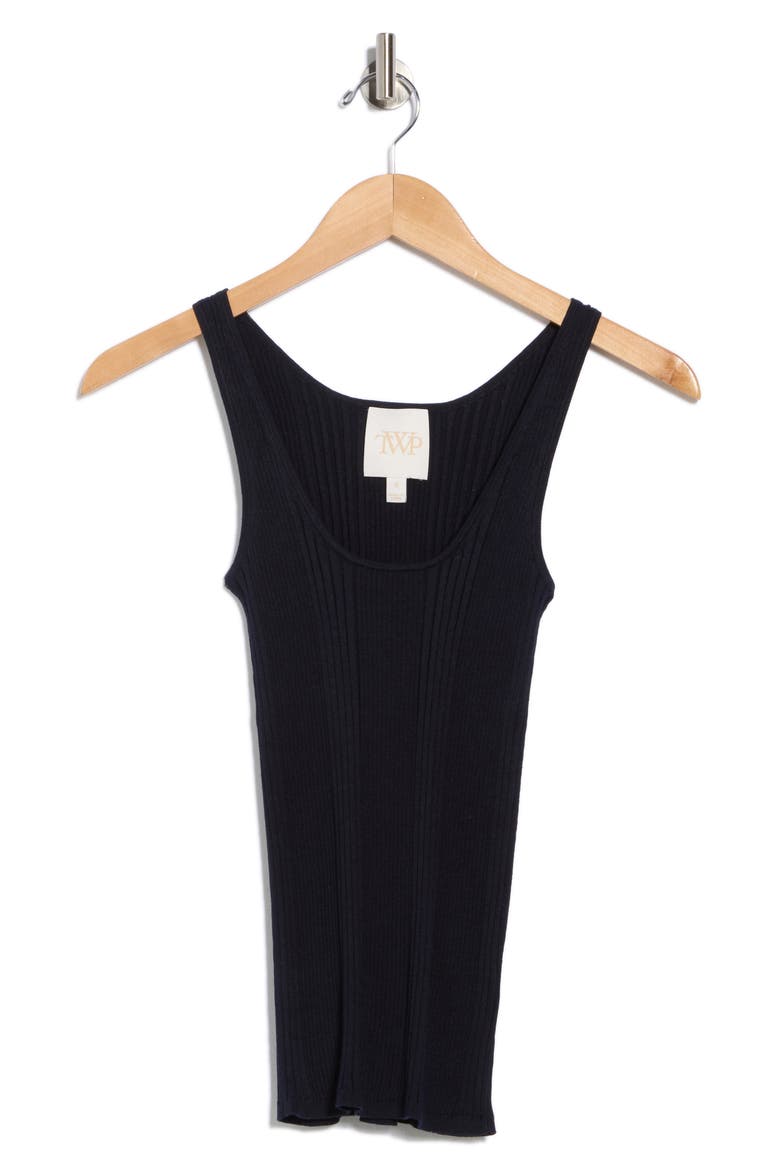Second Base Silk Blend Tank Top, Alternate, color, NIGHT SKY