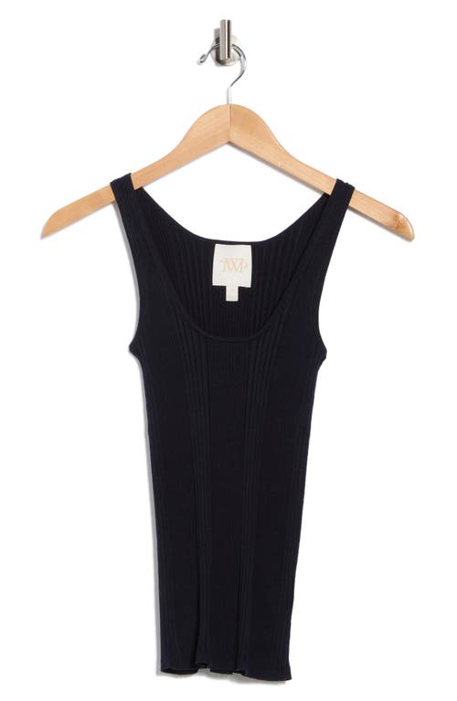 Twp Second Base Silk Blend Tank Top In Black