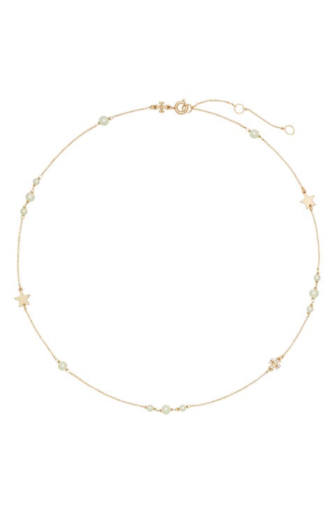 Delicate Moondance Pearl & Star Necklace