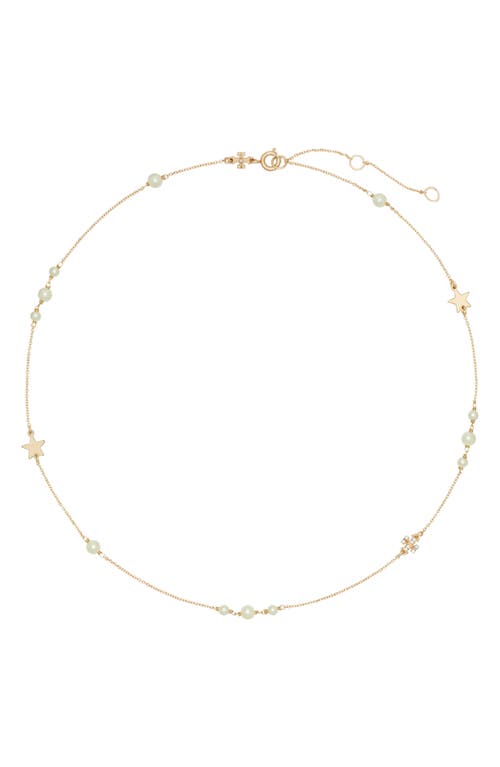 Tory Burch Delicate Moondance Pearl & Star Necklace