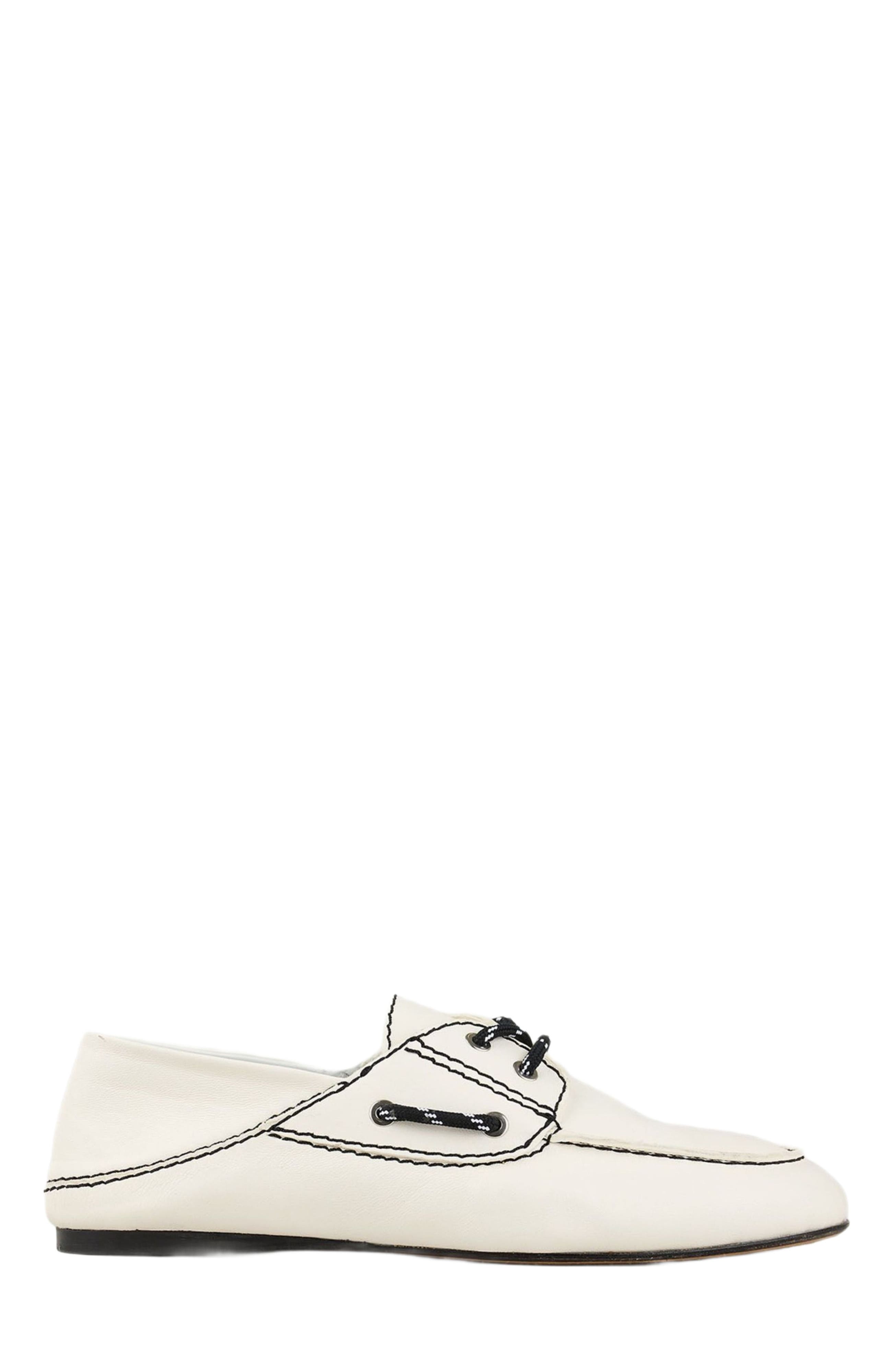 SANDRO Leather boat shoe loafers, Main, color, 