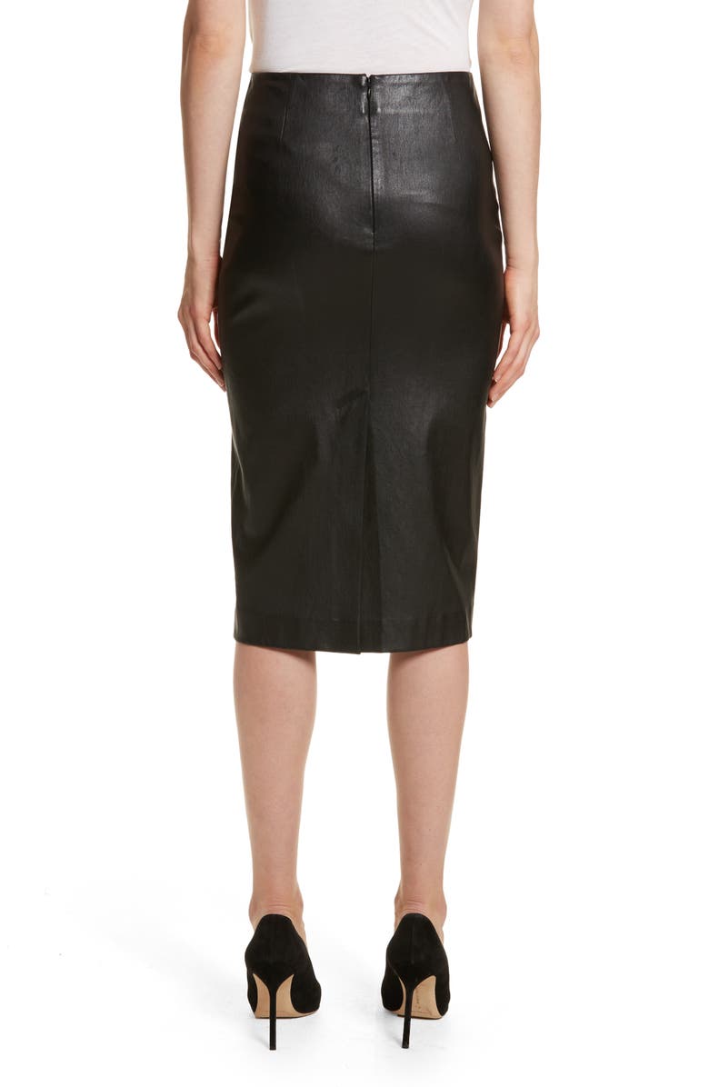 Theory Leather Skinny Pencil Skirt, Alternate, color,