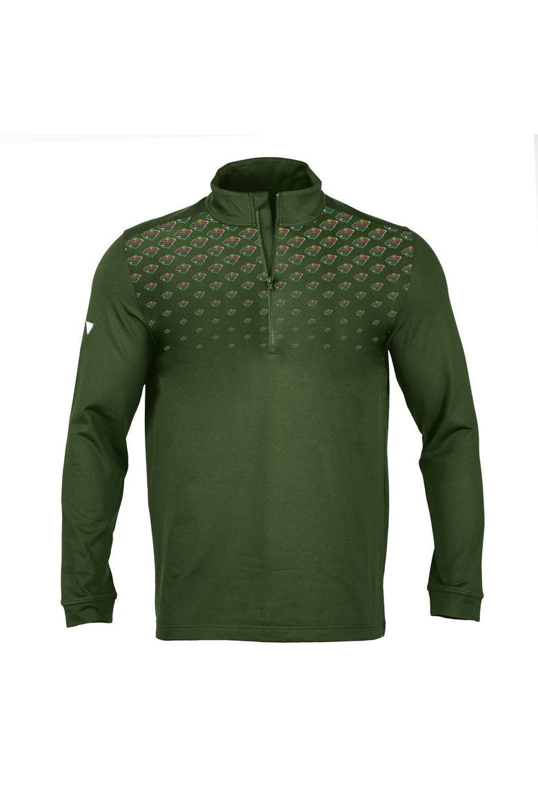 Men's Levelwear Hunter Green Minnesota Wild NHL x PGA Scout Midlayer Quarter-Zip Pullover Top, Alternate, color, Hunter Green
