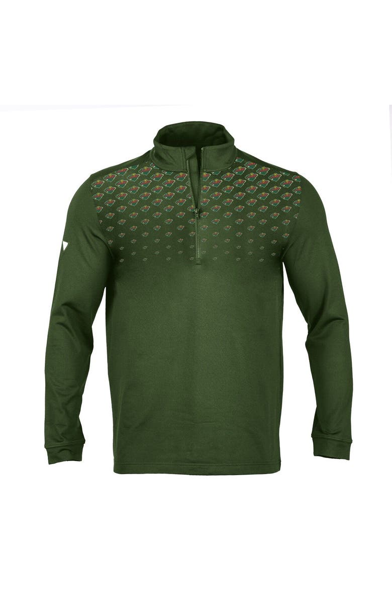 LEVELWEAR Men's Levelwear Hunter Green Minnesota Wild NHL x PGA Scout Midlayer Quarter-Zip Pullover Top, Alternate, color, Hunter Green