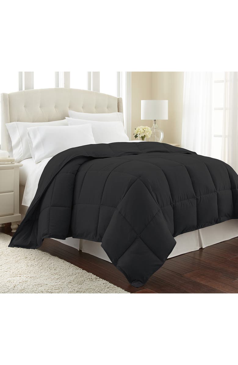 SOUTHSHORE FINE LINENS Vilano Down Alternative Comforter, Main, color, Black