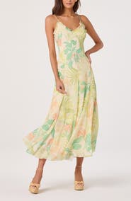 ASTR the Label Hana Floral Print A-Line Dress