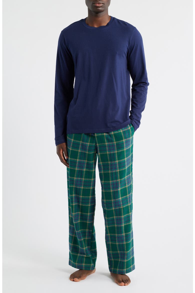 Flannel Pajamas, Main, color, BLUE/ GREEN LOCHMAN PLAID