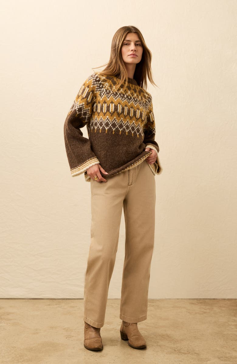 Faherty Summit Fair Isle Alpaca & Merino Wool Blend Sweater, Alternate, color, Harvest Trails