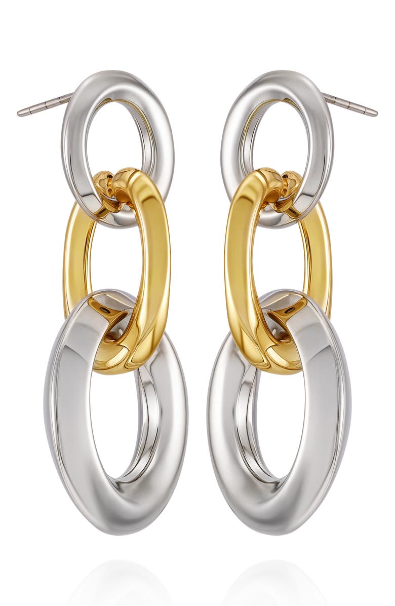 Vince Camuto Two-Tone Link Drop Earrings, Alternate, color, Two Tone