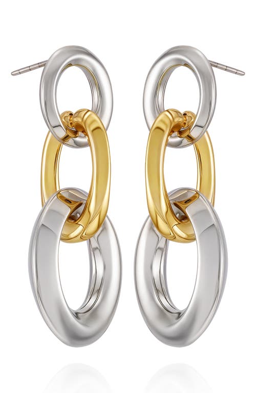 Vince Camuto Two-tone Link Drop Earrings In Multi