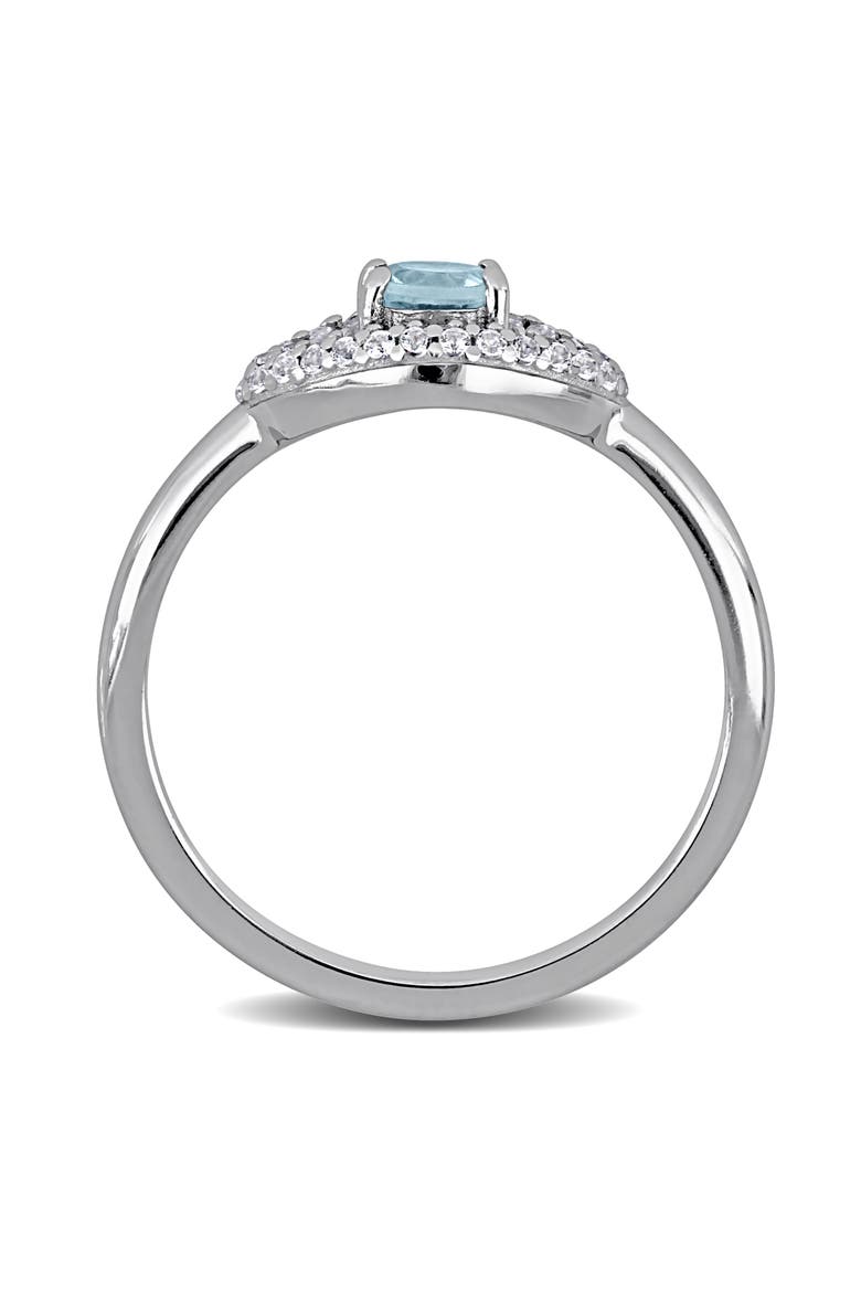 Blue Topaz & Created White Sapphire Ring, Alternate, color, BLUE