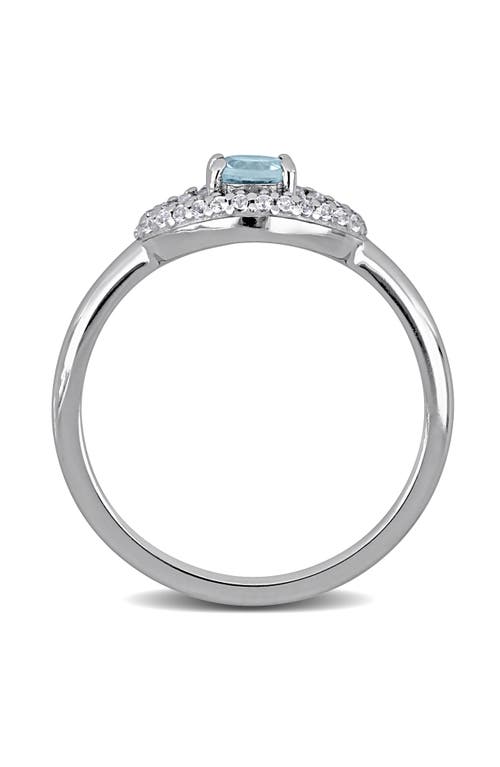 Delmar Blue Topaz & Created White Sapphire Ring In Blue