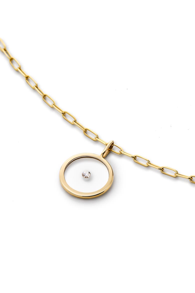 Gold Pendant Necklace - Gold Floating Diamond Large Necklace, Alternate, color, Gold