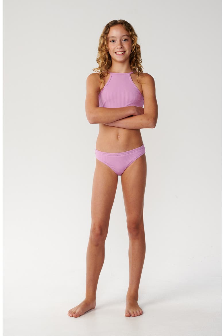 Kids' Premium Rib 2.0 Two-Piece Swimsuit, Alternate, color, LILAC