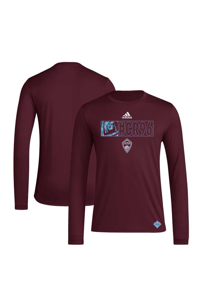 adidas Men's adidas Burgundy Colorado Rapids 2024 Jersey Hook AEROREADY Long Sleeve T-Shirt, Main, color,