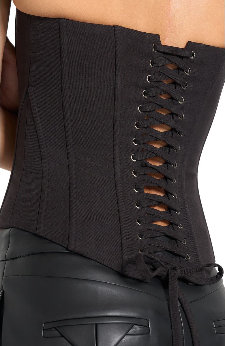 Manière De Voir Scarlett Tailored Lace Up Corset, Alternate, color, Black