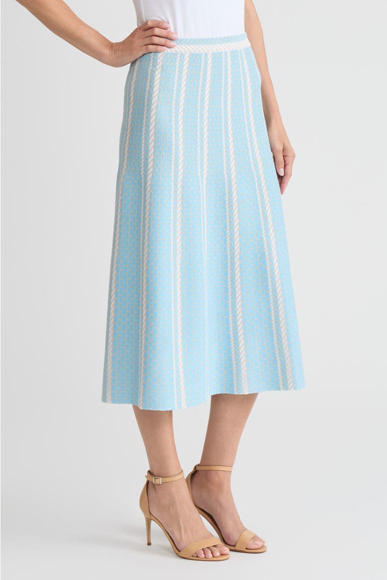 Roadmap Pattern Soft Knit Midi Skirt, Alternate, color, Serene/Limestone/White