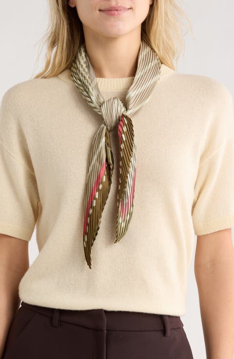Pleated Satin Scarf