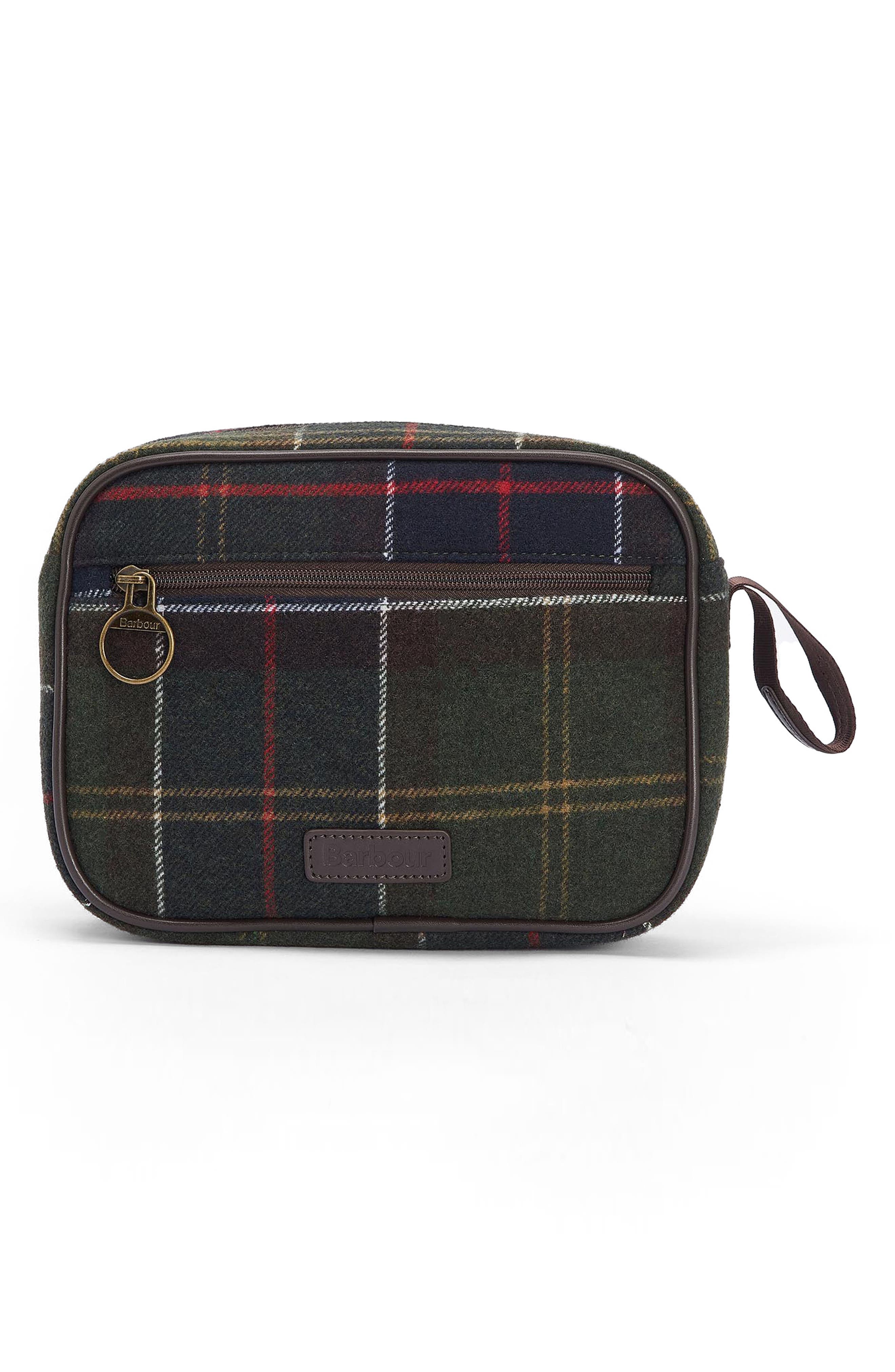 Barbour Allowhay Tartan Washbag, Main, color, 