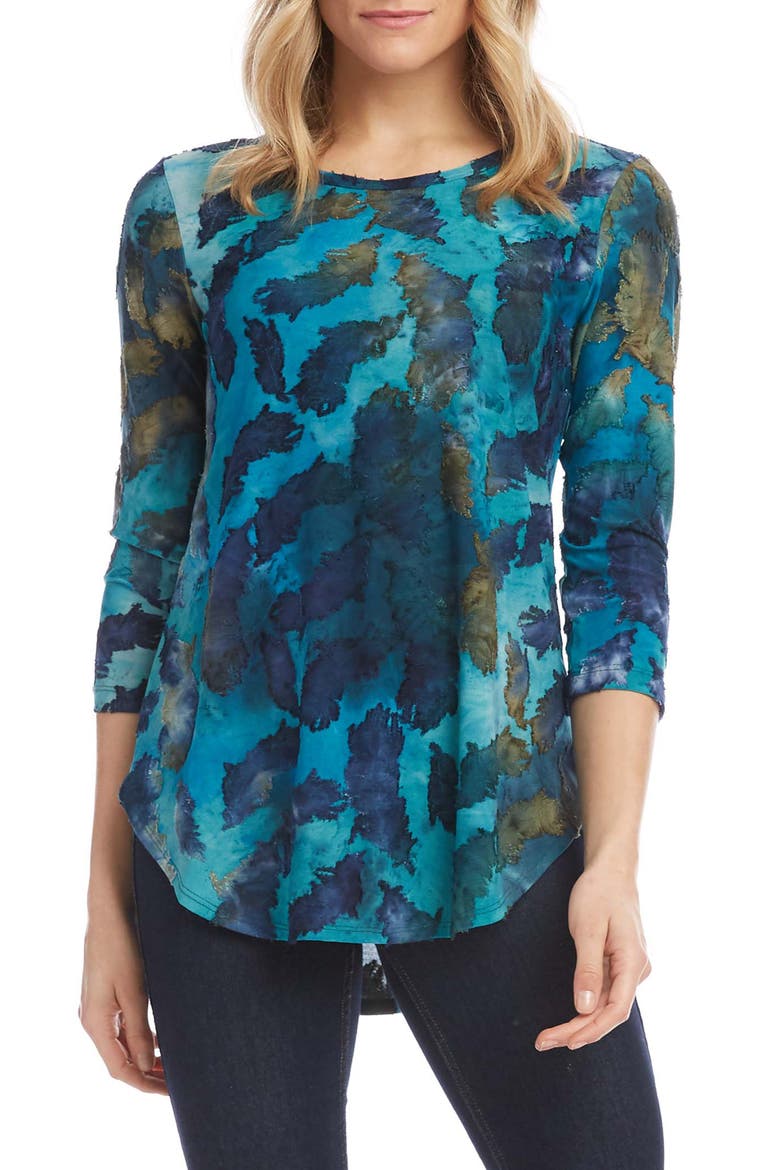 Tie Dye Burnout Top, Main, color, TIE DYE