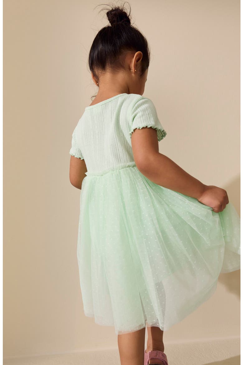 Kids' Cake Appliqué Tulle Dress, Alternate, color, BLUE/GREEN CAKE