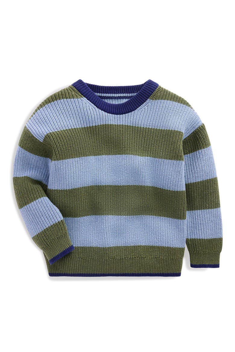 Kids' Chunky Cotton Stripe Sweater, Main, color, GREEN STRIPE