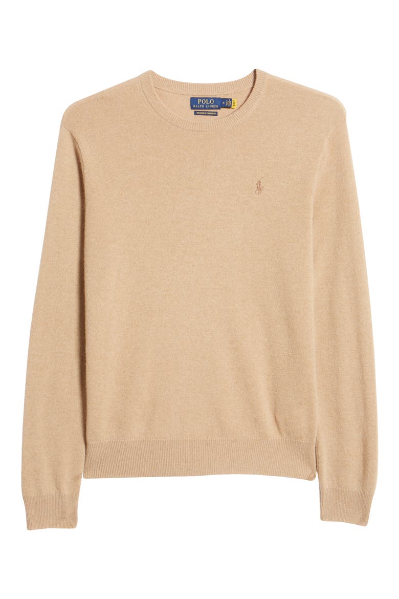 Cashmere Crewneck Sweater, Alternate, color, CAMEL