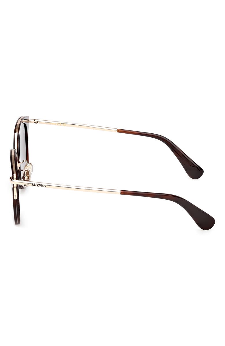 Max Mara 54mm Round Sunglasses, Alternate, color, Dark Havana / Gradient Brown
