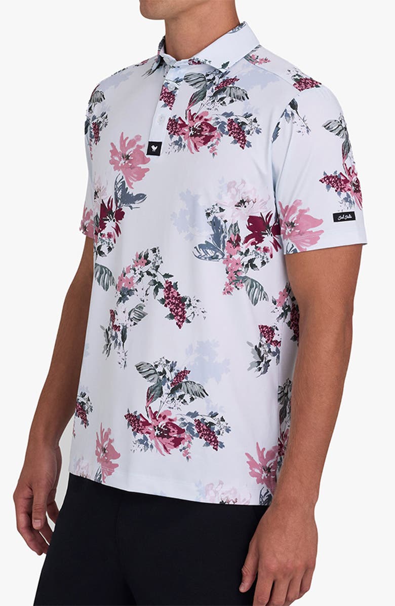 Bad Birdie Core Floral Performance Golf Polo, Alternate, color, Go To The Garden - Foxglove